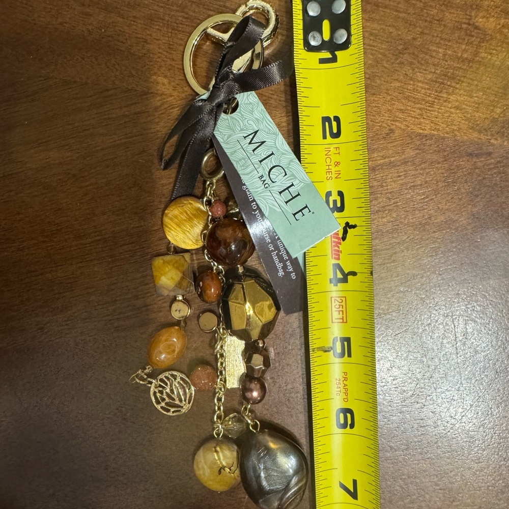 Miche Purse Charm with Brown and Gold Beads - Picture 2 of 2